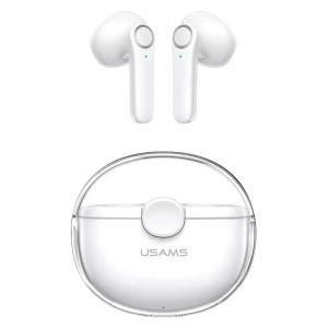 USAMS earphones με θήκη φόρτισης BU12, True Wireless, λευκά | Αξεσουάρ κινητών | elabstore.gr
