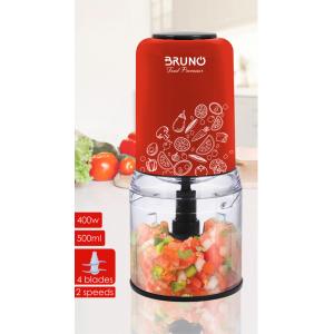 BRUNO πολυκόπτης BRN-0089, 2 ταχύτητες, 400W, 500ml, 4 λεπίδες, κόκκινος | Οικιακός εξοπλισμός | elabstore.gr