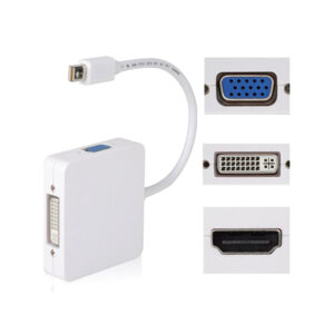 POWERTECH αντάπτορας Mini DisplayPort σε HDMI/DVI/VGA CAB-DP016, λευκός | Καλώδια - Αντάπτορες | elabstore.gr