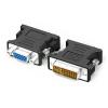 POWERTECH αντάπτορας VGA θηλυκό σε DVI 24+5 αρσενικό CAB-G035, μαύρος | Καλώδια - Αντάπτορες | elabstore.gr