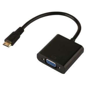 POWERTECH αντάπτορας HDMI Mini σε VGA CAB-H031, 0.20m, μαύρος | Καλώδια - Αντάπτορες | elabstore.gr