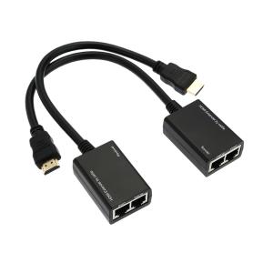POWERTECH HDMI extender σε 2x UTP cat5e/6 CAB-H078, HD, εώς 30m, μαύρο | Καλώδια - Αντάπτορες | elabstore.gr