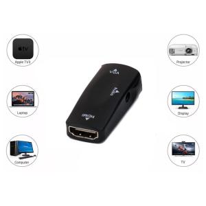 POWERTECH αντάπτορας HDMI σε VGA CAB-H108, με καλώδιο 3.5mm, μαύρος | Καλώδια - Αντάπτορες | elabstore.gr