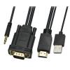 POWERTECH καλώδιο HDMI & USB σε VGA & 3.5mm CAB-H111, 1080p, 5m, μαύρο | Καλώδια - Αντάπτορες | elabstore.gr