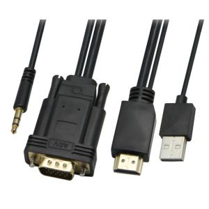 POWERTECH καλώδιο HDMI & USB σε VGA & 3.5mm CAB-H111, 1080p, 5m, μαύρο | Καλώδια - Αντάπτορες | elabstore.gr