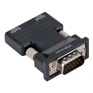 POWERTECH αντάπτορας HDMI (F) σε VGA (M) CAB-H120 με audio, μαύρο | Καλώδια - Αντάπτορες | elabstore.gr