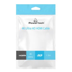 POWERTECH καλώδιο HDMI 2.0 CAB-H141, ethernet, 4K 3D, 30AWG copper, 1.5m | Καλώδια - Αντάπτορες | elabstore.gr