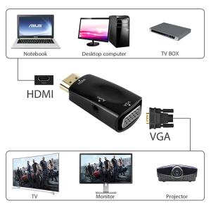 POWERTECH αντάπτορας HDMI σε VGA & 3.5mm CAB-H143, καλώδιο 3.5mm, μαύρος | Καλώδια - Αντάπτορες | elabstore.gr