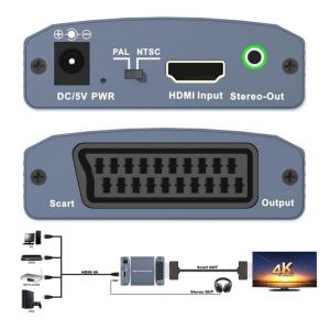 Video Converter CAB-H146 από HDMI σε scart & 3.5mm, 4K | Καλώδια - Αντάπτορες | elabstore.gr