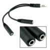 POWERTECH καλώδιο 3.5mm αρσενικό σε 2x 3.5mm θηλυκό CAB-J011 0.2m, μαύρο | Καλώδια - Αντάπτορες | elabstore.gr