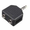 POWERTECH αντάπτορας 3.5mm σε 2x 3.5mm CAB-J015, μαύρος, 5τμχ | Καλώδια - Αντάπτορες | elabstore.gr