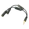 POWERTECH Splitter 3.5mm σε 2x 3.5mm CAB-J030, Volume Control, 0.20m | Καλώδια - Αντάπτορες | elabstore.gr