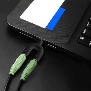 POWERTECH Splitter 3.5mm 4pin (M) σε 2x 3.5mm 4pin (F) CAB-J040, μαύρο | Καλώδια - Αντάπτορες | elabstore.gr
