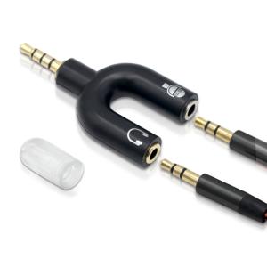 POWERTECH Splitter 3.5mm 4pin (M) σε 2x 3.5mm 4pin (F) CAB-J043, μαύρο | Καλώδια - Αντάπτορες | elabstore.gr