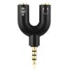 POWERTECH Splitter 3.5mm 4pin (M) σε 2x 3.5mm 4pin (F) CAB-J043, μαύρο | Καλώδια - Αντάπτορες | elabstore.gr