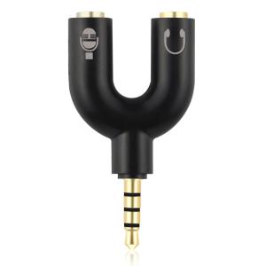 POWERTECH Splitter 3.5mm 4pin (M) σε 2x 3.5mm 4pin (F) CAB-J043, μαύρο | Καλώδια - Αντάπτορες | elabstore.gr