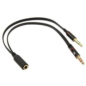 POWERTECH αντάπτορας 2x 3.5mm σε 3.5mm θηλυκό CAB-J047, 0.2m, μαύρο | Καλώδια - Αντάπτορες | elabstore.gr