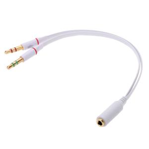 POWERTECH αντάπτορας 2x 3.5mm σε 3.5mm θηλυκό CAB-J048, 0.2m, λευκό | Καλώδια - Αντάπτορες | elabstore.gr