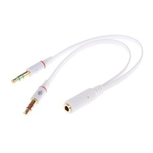 POWERTECH αντάπτορας 2x 3.5mm σε 3.5mm θηλυκό CAB-J048, 0.2m, λευκό | Καλώδια - Αντάπτορες | elabstore.gr