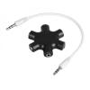 POWERTECH αντάπτορας 6x 3.5mm θηλυκό CAB-J054, με καλώδιο 3.5mm, μαύρος | Καλώδια - Αντάπτορες | elabstore.gr