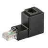 POWERTECH Adapter RJ45 male σε RJ45 female 90° CAB-N127, μαύρο | Καλώδια - Αντάπτορες | elabstore.gr