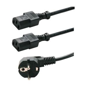 POWERTECH καλώδιο τροφοδοσίας PC για σύνδεση 2 συσκευών P009, 3pin, 1.5m | Καλώδια - Αντάπτορες | elabstore.gr