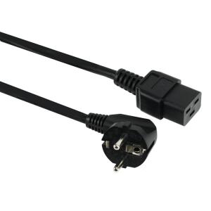 POWERTECH Καλώδιο τροφοδοσίας CAB-P024, C19 IEC, 16A, 250V, 1.8m, μαύρο | Καλώδια - Αντάπτορες | elabstore.gr