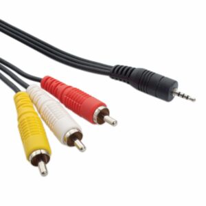 POWERTECH καλώδιο 3x RCA (M) σε jack 3.5mm (M) CAB-R010, 1.5m | Καλώδια - Αντάπτορες | elabstore.gr