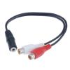 POWERTECH καλώδιο 3.5mm θηλυκό σε 2x RCA θηλυκό CAB-R012 0.20m, μαύρο | Καλώδια - Αντάπτορες | elabstore.gr