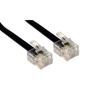 POWERTECH καλώδιο τηλεφώνου RJ11 6P4C CAB-T009, 3m, μαύρο | Καλώδια - Αντάπτορες | elabstore.gr
