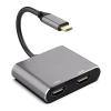 POWERTECH αντάπτορας USB Type-C σε dual HDMI CAB-TB001, 4K, 40W, γκρι | Καλώδια - Αντάπτορες | elabstore.gr