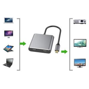 POWERTECH αντάπτορας USB Type-C σε dual HDMI CAB-TB001, 4K, 40W, γκρι | eLabstore.gr POWERTECH αντάπτορας USB Type-C σε dual HDMI CAB-TB001, 4K, 40W, γκρι | Καλώδια - Αντάπτορες | elabstore.gr