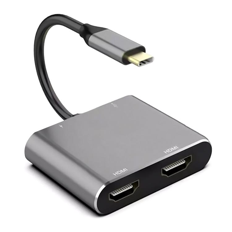 POWERTECH αντάπτορας USB Type-C σε dual HDMI CAB-TB001, 4K, 40W, γκρι | eLabstore.gr POWERTECH αντάπτορας USB Type-C σε dual HDMI CAB-TB001, 4K, 40W, γκρι | Καλώδια - Αντάπτορες | elabstore.gr