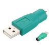 POWERTECH αντάπτορας USB 2.0 αρσενικό σε PS2 θηλυκό CAB-U020, πράσινος | Καλώδια - Αντάπτορες | elabstore.gr