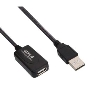 POWERTECH καλώδιο USB 2.0 με ενισχυτή CAB-U041, 10m, μαύρο | Καλώδια - Αντάπτορες | elabstore.gr