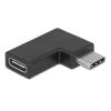 POWERTECH αντάπτορας USB-C αρσενικό σε θηλυκό CAB-UC027, 90°, μαύρος | Καλώδια - Αντάπτορες | elabstore.gr
