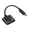 POWERTECH αντάπτορας USB-C σε USB-C & 3.5mm θηλυκό CAB-UC031, μαύρος | Καλώδια - Αντάπτορες | elabstore.gr