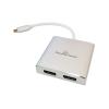 POWERTECH αντάπτορας Type-C σε 2x DisplayPort 1.2 CAB-UC034, 4K 60Hz | Καλώδια - Αντάπτορες | elabstore.gr