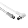 POWERTECH καλώδιο κεραίας pal male 90° σε female, λευκό, 1.5m | Καλώδια - Αντάπτορες | elabstore.gr