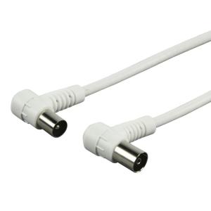 POWERTECH καλώδιο κεραίας CAB-V003, αρσενικό σε θηλυκό, 90°, 1.5m, λευκό | Καλώδια - Αντάπτορες | elabstore.gr