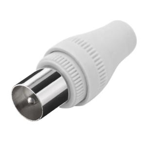 POWERTECH βύσμα PAL 9.5mm αρσενικό CAB-V011 για TV, λευκό, 5τμχ | Καλώδια - Αντάπτορες | elabstore.gr