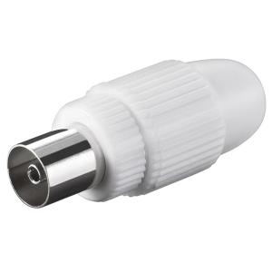 POWERTECH βύσμα κεραίας PAL CAB-V031, θηλυκό, 15.88mm, λευκό, 5τμχ | Καλώδια - Αντάπτορες | elabstore.gr