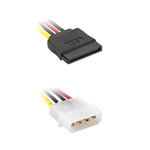 POWERTECH καλώδιο SATA 15pin (F) σε IDE 4pin (M) CAB-W011, 15cm | Καλώδια - Αντάπτορες | elabstore.gr