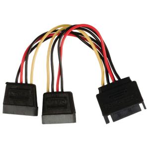 POWERTECH καλώδιο SATA 15pin male σε 2x 15pin female CAB-W012 | Καλώδια - Αντάπτορες | elabstore.gr