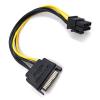 POWERTECH Καλώδιο SATA 8" 15pin σε PCI-E 6pin CAB-W032, 15cm | Καλώδια - Αντάπτορες | elabstore.gr