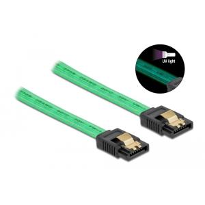 POWERTECH Καλώδιο SATA III 7pin CAB-W036, με UV επίστρωση, 0.7m, πράσινο | Καλώδια - Αντάπτορες | elabstore.gr