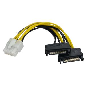 POWERTECH καλώδιο EPS 8pin σε 2x SATA 15pin CAB-W039, 15cm | Καλώδια - Αντάπτορες | elabstore.gr