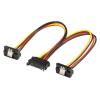 POWERTECH καλώδιο SATA 15pin male σε 2x 15pin female 90° CAB-W040 | Καλώδια - Αντάπτορες | elabstore.gr