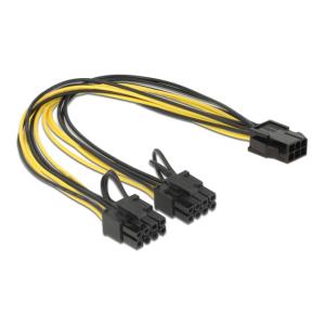 POWERTECH καλώδιο PCIe 6pin σε 2x 8pin CAB-W044, 30cm | Καλώδια - Αντάπτορες | elabstore.gr