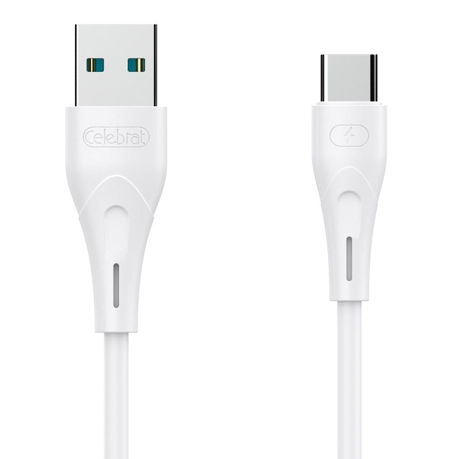 CELEBRAT καλώδιο USB σε USB-C CB-18T, 15W 3A, 1m, λευκό | eLabstore.gr CELEBRAT καλώδιο USB σε USB-C CB-18T, 15W 3A, 1m, λευκό | Αξεσουάρ κινητών | elabstore.gr